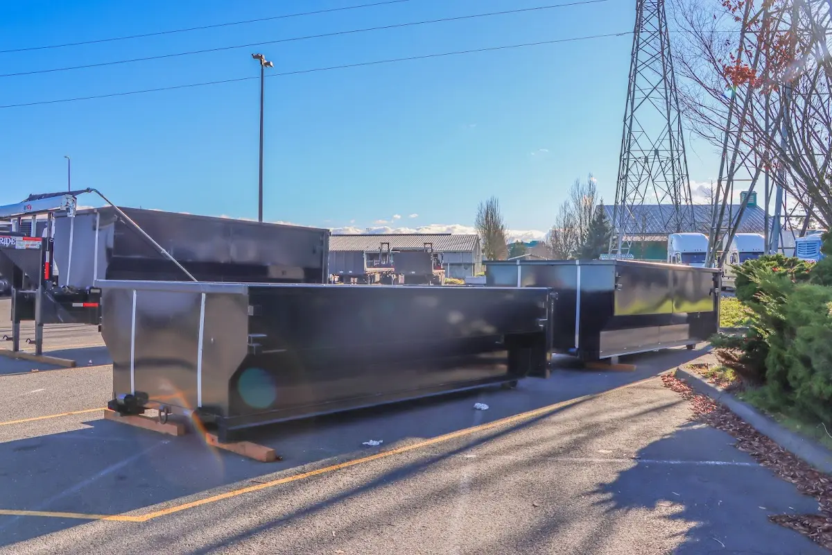 Roll-off dumpster ready for waste disposal at job site for Construction Dumpster Rental in Cynthiana